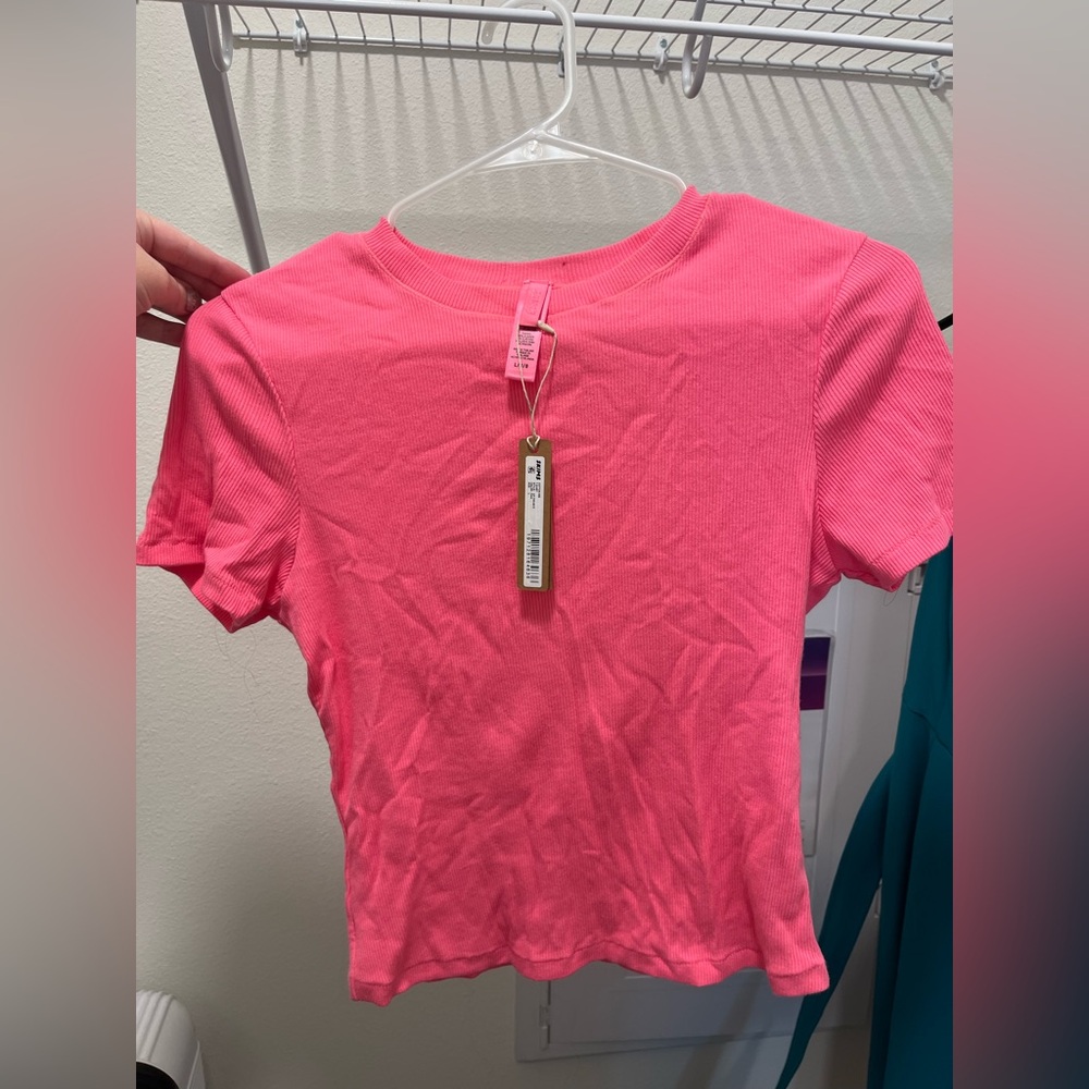 SKIMS Cotton Rib Tee | Pink🩷 | Size L